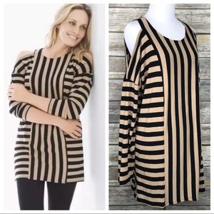 Chico’s Zenergy Tandy Cold Shoulder Tunic Striped